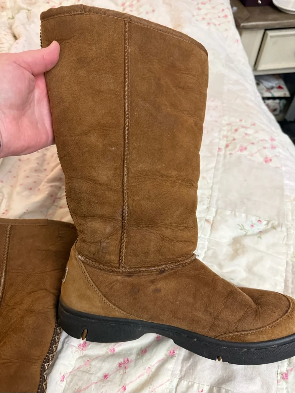 Authentic UGG Australia Ultimate Tall Braid Boots in Classic Chestnut